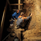 Natalia Belousova (Russian Academy of Sciences) and Tom Higham (University of Oxford) taking samples from Denisova cave.